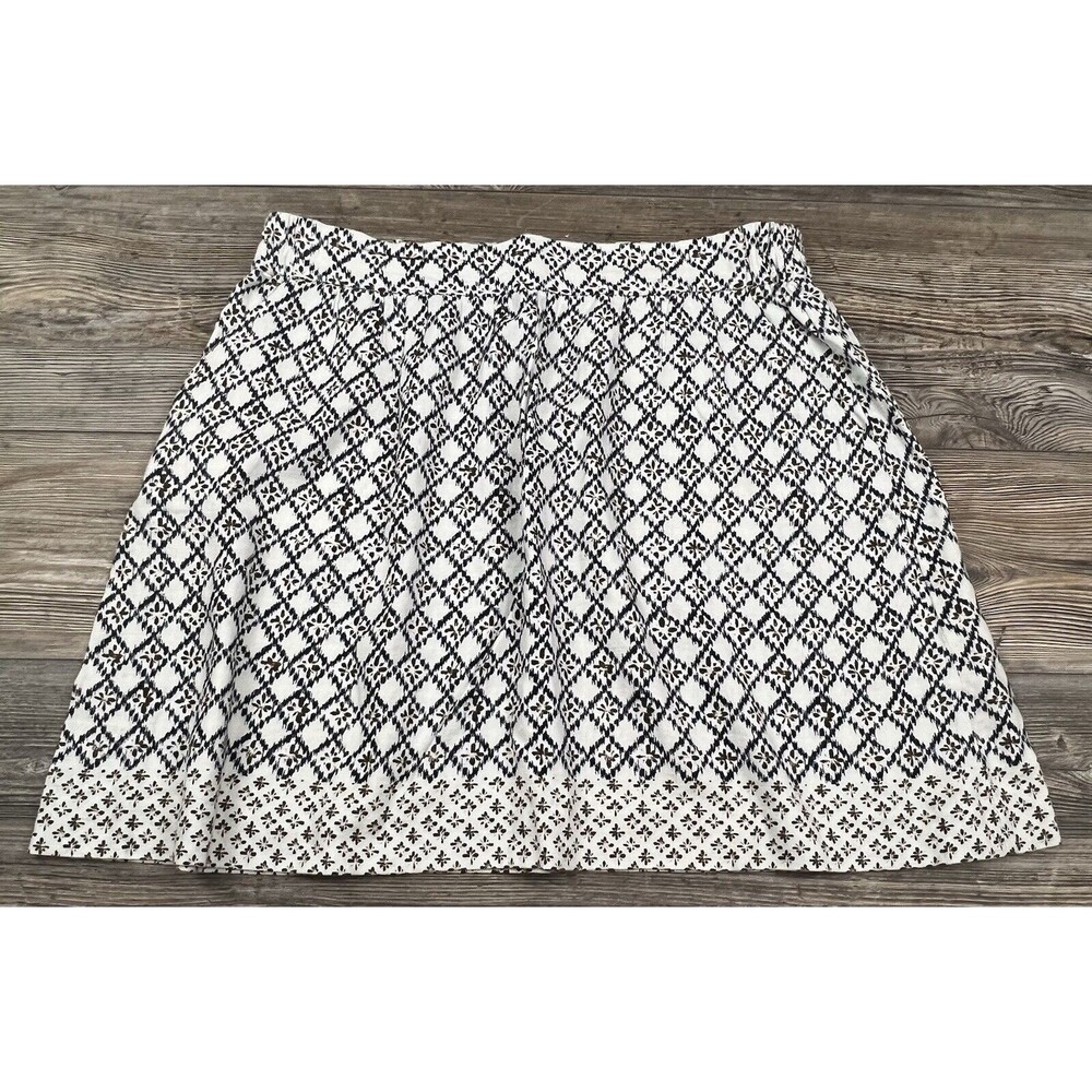 LOFT Outlet Skirt L Linen Blend Flare Pockets Elastic Boho Shabby Chic Flirty‎